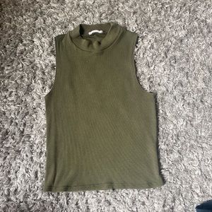 Olive green muscle turtle neck